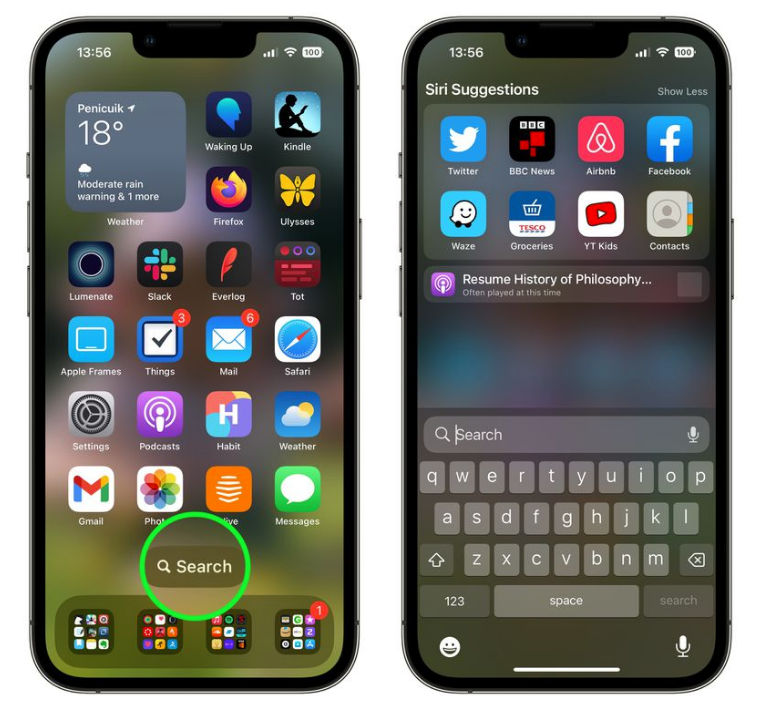 清远苹果手机维修分享升级到 iOS 16 后，如何删除主屏幕上的搜索按钮 